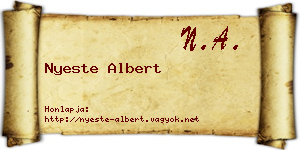 Nyeste Albert névjegykártya